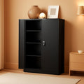 Black Metal Storage Cabinet With Lockable Shelves Heavy Duty by ShipItFurniture