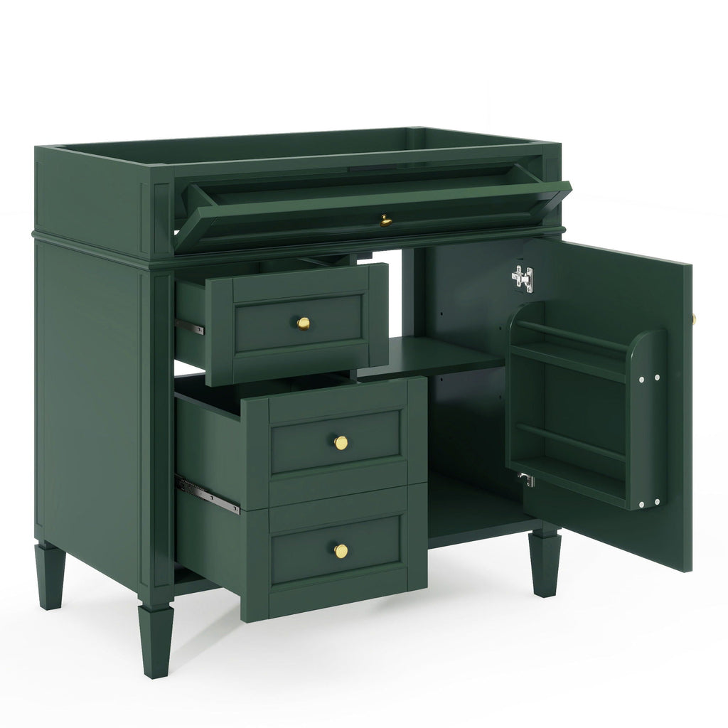 Bathroom Vanity With 2 Drawers And Tip-Out Drawer, Storage Cabinet by Unique Piece Furniture