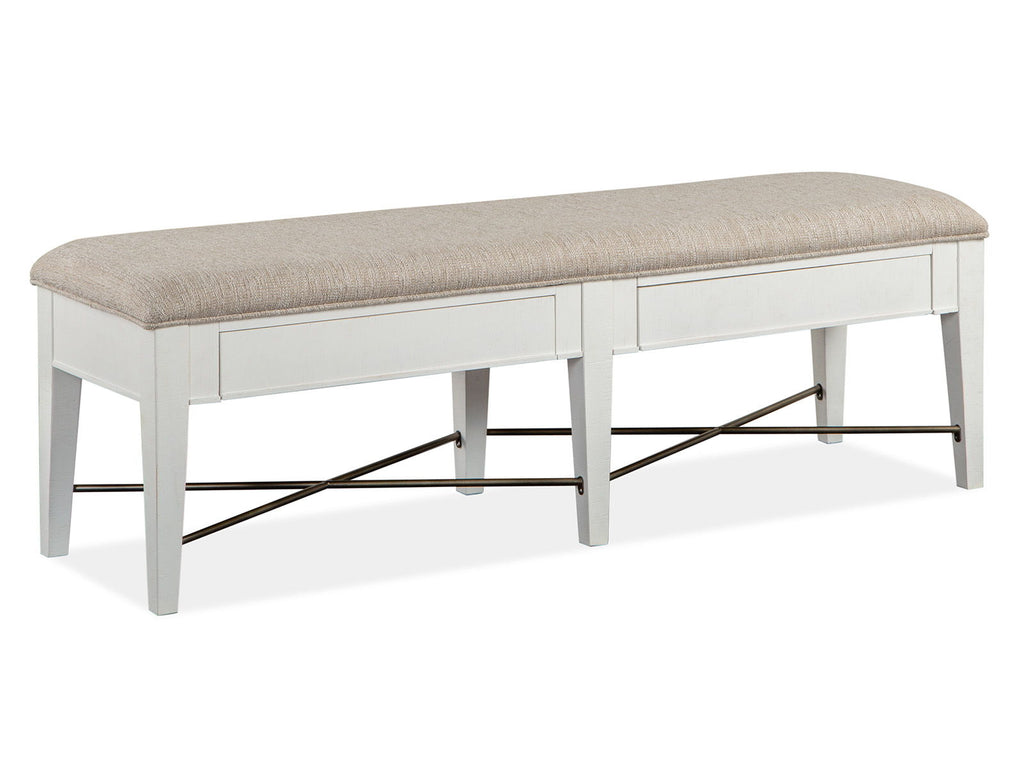 Heron Cove - Bench With Upholstered Seat - Chalk White by Unique Piece Furniture