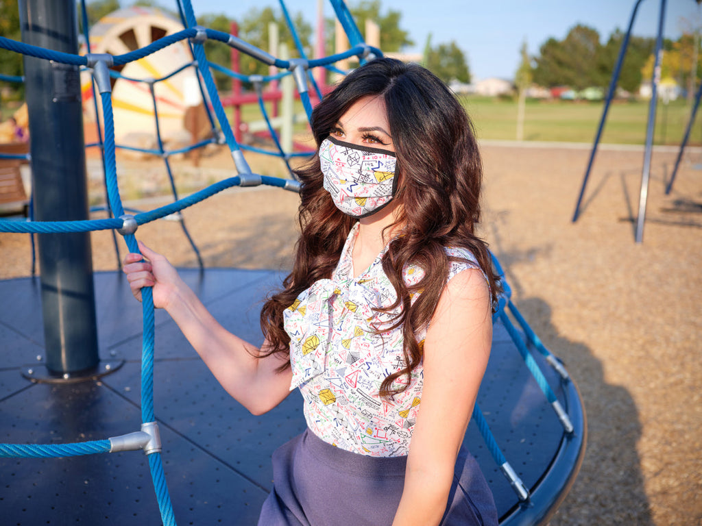 Celestial / Math Reversible Cotton Mask by Retrolicious