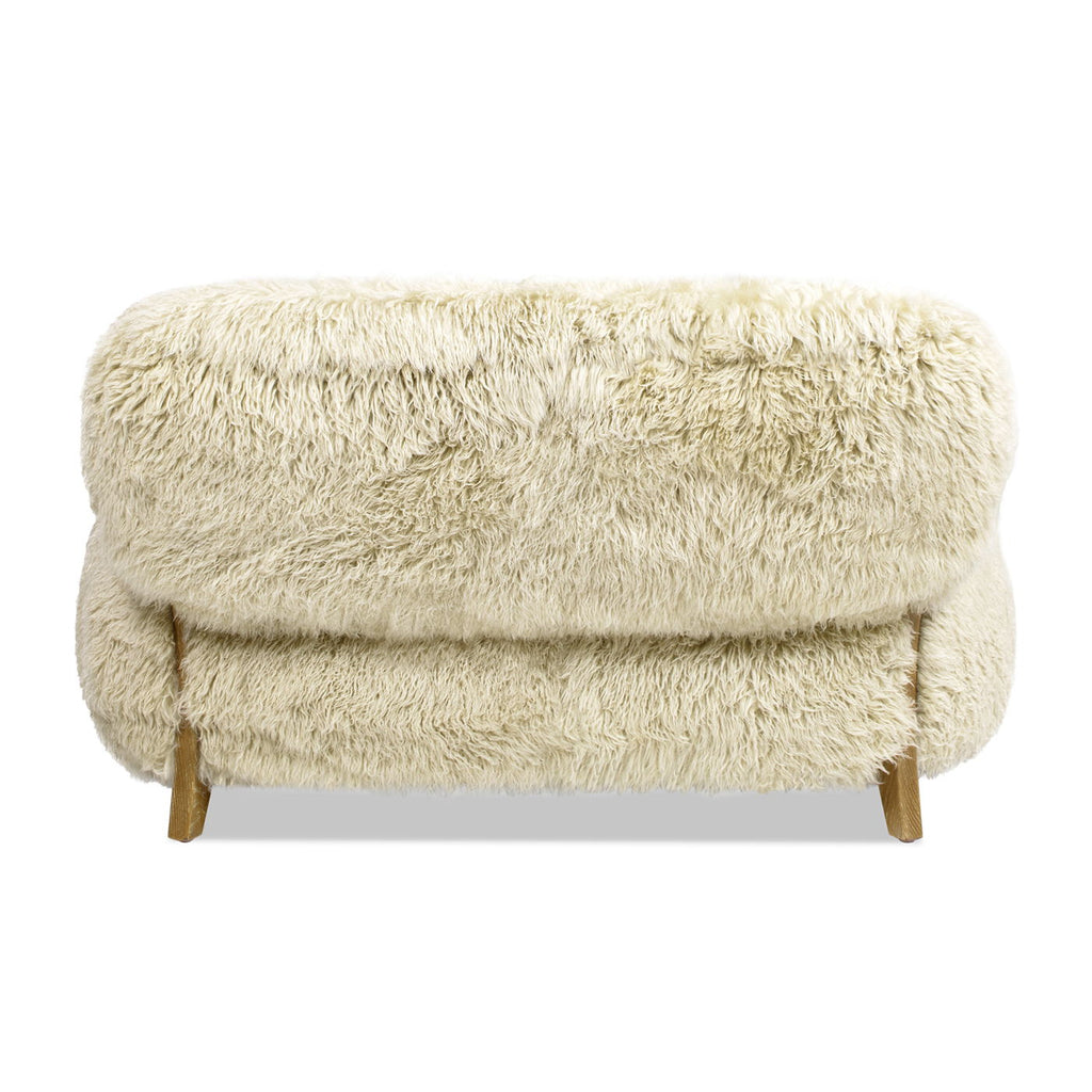 Enchante - Sheepskin Accent Loveseat - Taupe / Natural by Unique Piece Furniture