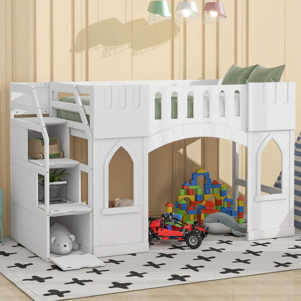 Loft Bed With Storage Staircase And Windows by Unique Piece Furniture