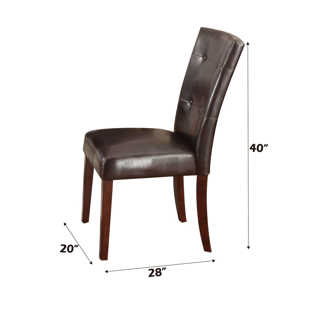 Britney - Synthetic Leather Side Chair (Set of 2) - Brown / Walnut by Unique Piece Furniture