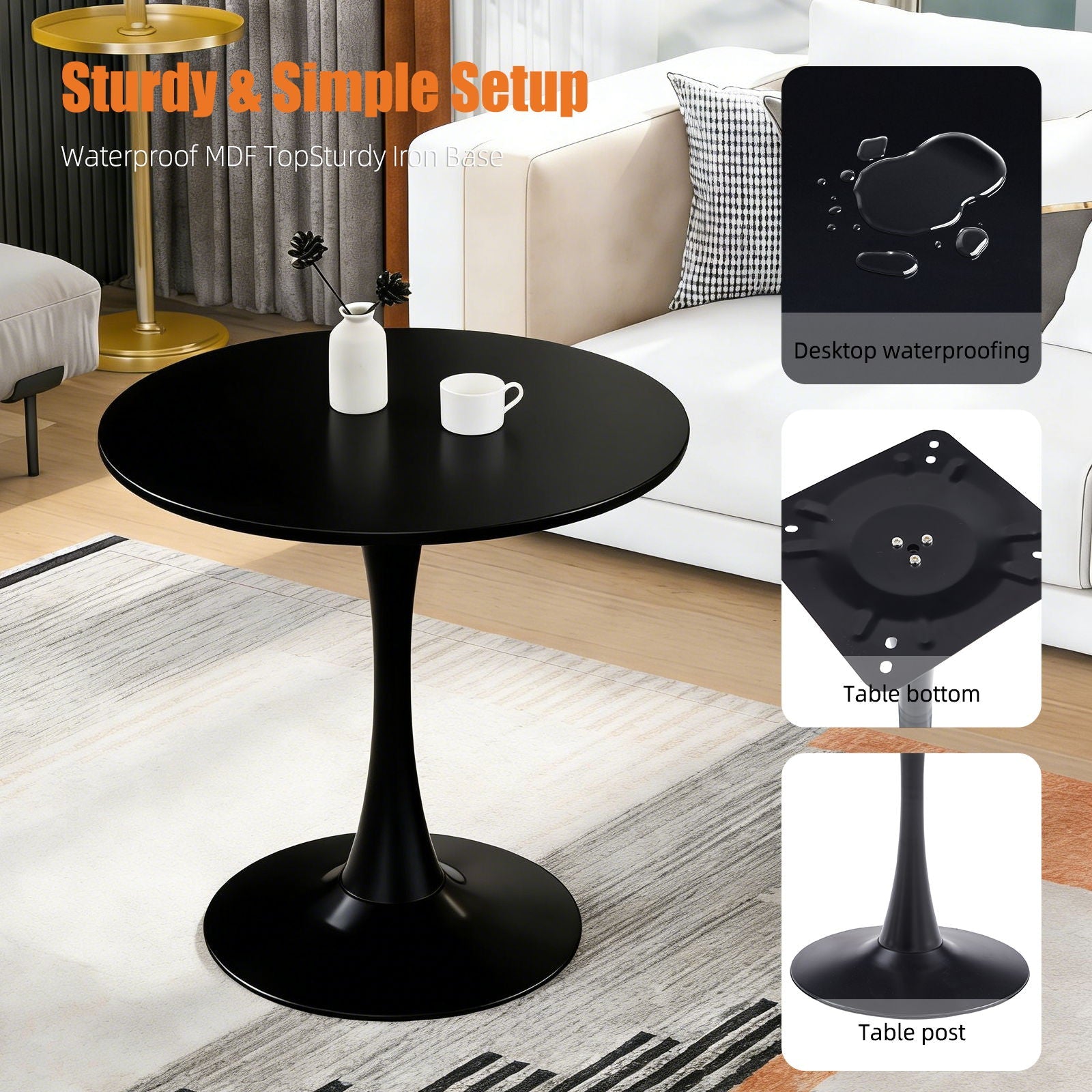 Round Dining Table With Tulip Style Base by Unique Piece Furniture