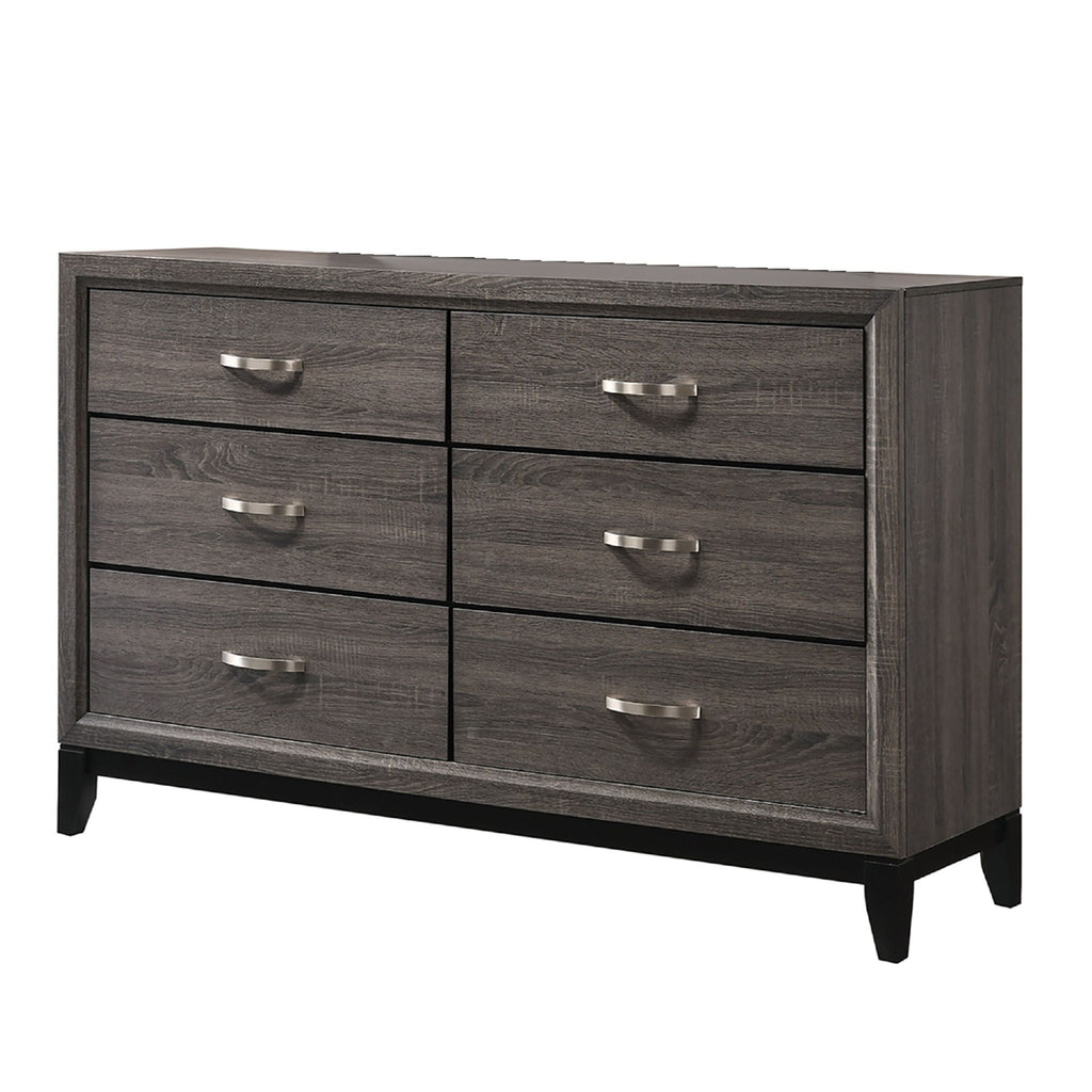 Contemporary 6 Drawer Dresser With Handles by Unique Piece Furniture