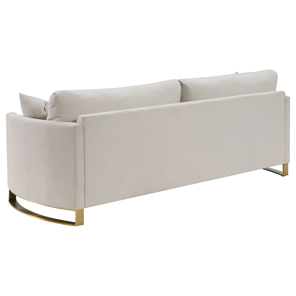 Corliss Upholstered Curved Track Arm Sofa Beige by Unique Piece Furniture