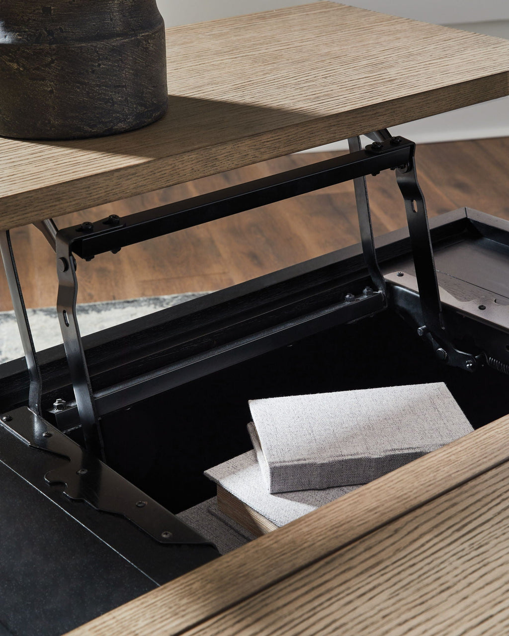 Rylandyn - Lift Top Cocktail Table - Black / Light Brown by Unique Piece Furniture