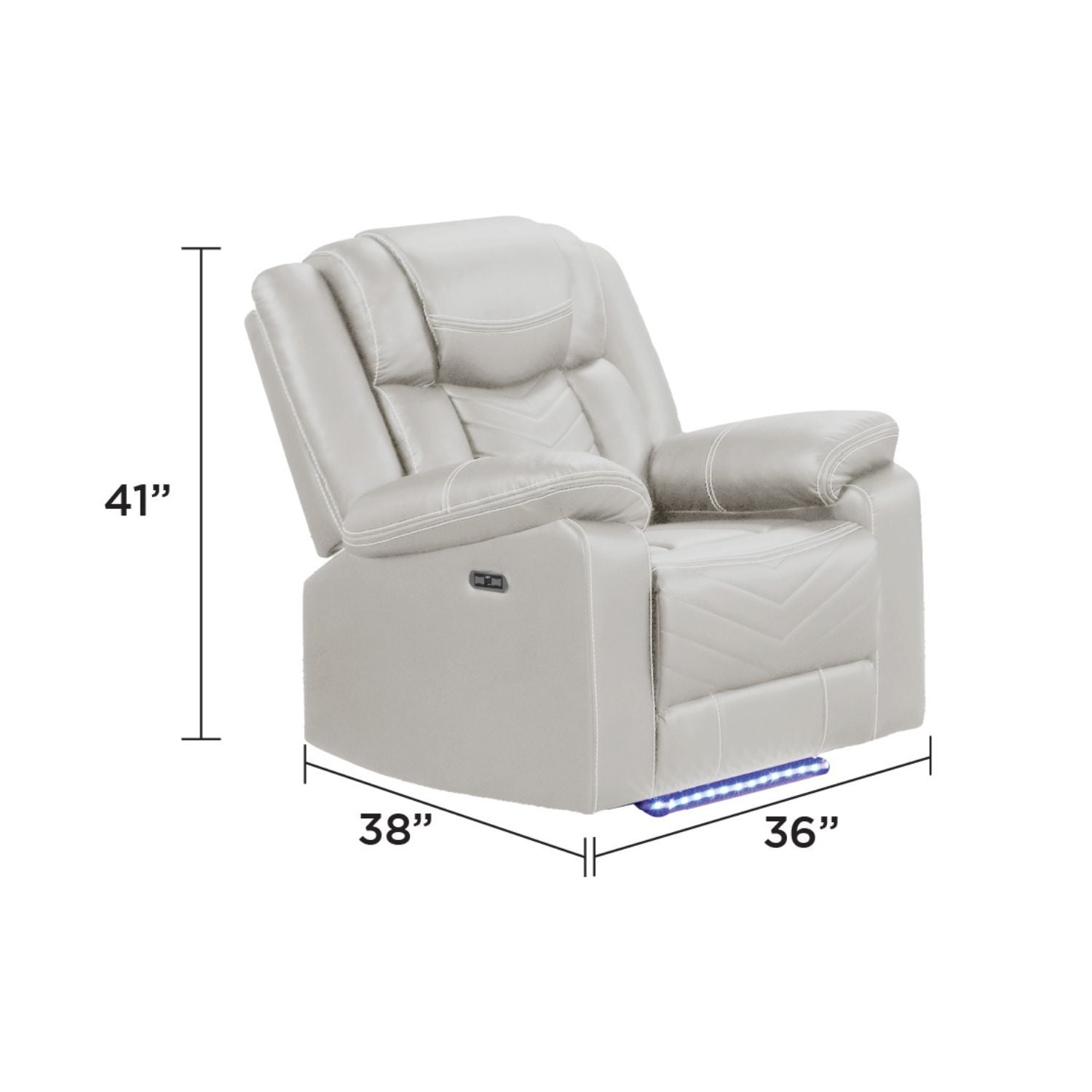 Challenger - LED Power Recliner Chair by Unique Piece Furniture