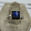Sterling Silver Deep Blue Labradorite Square Ring - Size 6 - Magic and Protection by Sacred Crystals