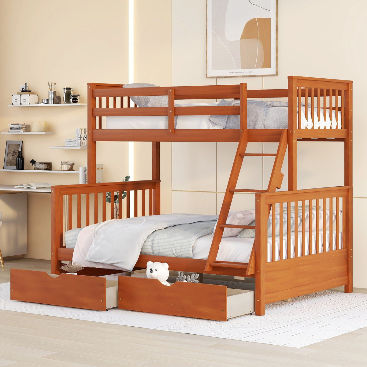 Bunk Bed With Ladders And 2 Storage Drawers by Unique Piece Furniture