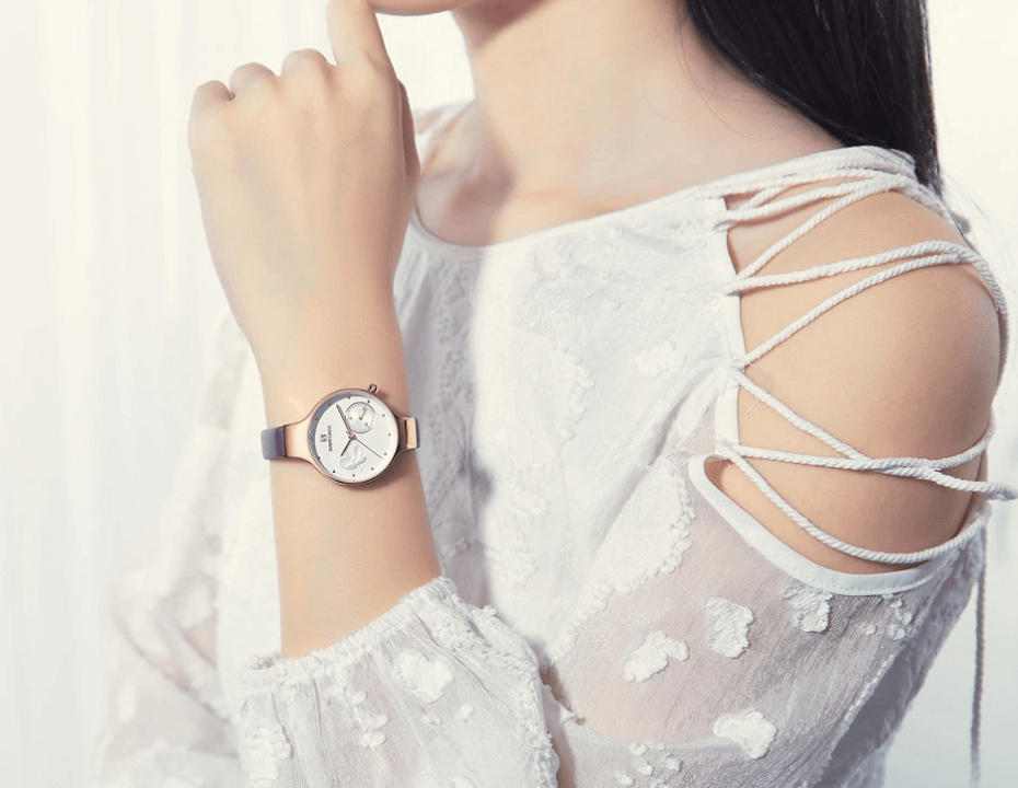 Elegant Women's Analog Quartz Watch With Leather Belt Waterproof Wristwatch Excellent Design Perfect Gift by Stevvex