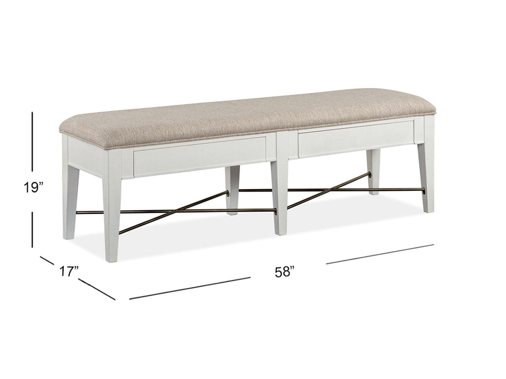 Heron Cove - Bench With Upholstered Seat - Chalk White by Unique Piece Furniture