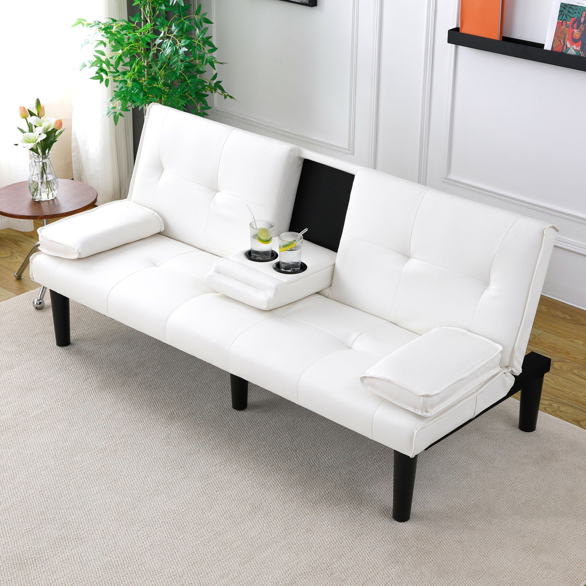 Sofa Bed With Foldable Design And Cup Holder by Unique Piece Furniture