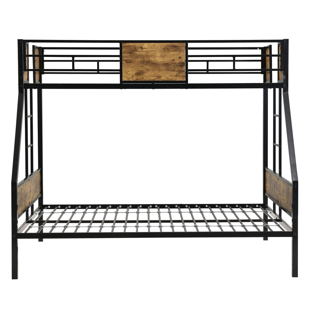 Modern Metal Bunk Bed With Side Ladders And Guardrail by Unique Piece Furniture
