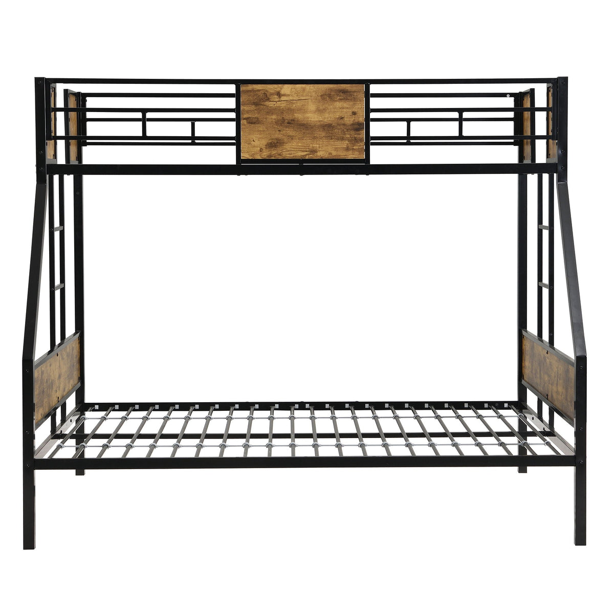 Modern Metal Bunk Bed With Side Ladders And Guardrail by Unique Piece Furniture
