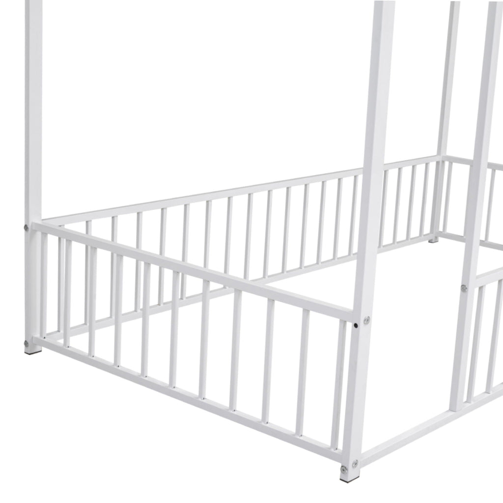 Metal Bed House Bed Frame With Fence by Unique Piece Furniture