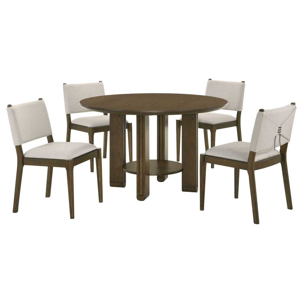 Ottowa 5-piece Round Wood Dining Room Table Set Brown by Unique Piece Furniture