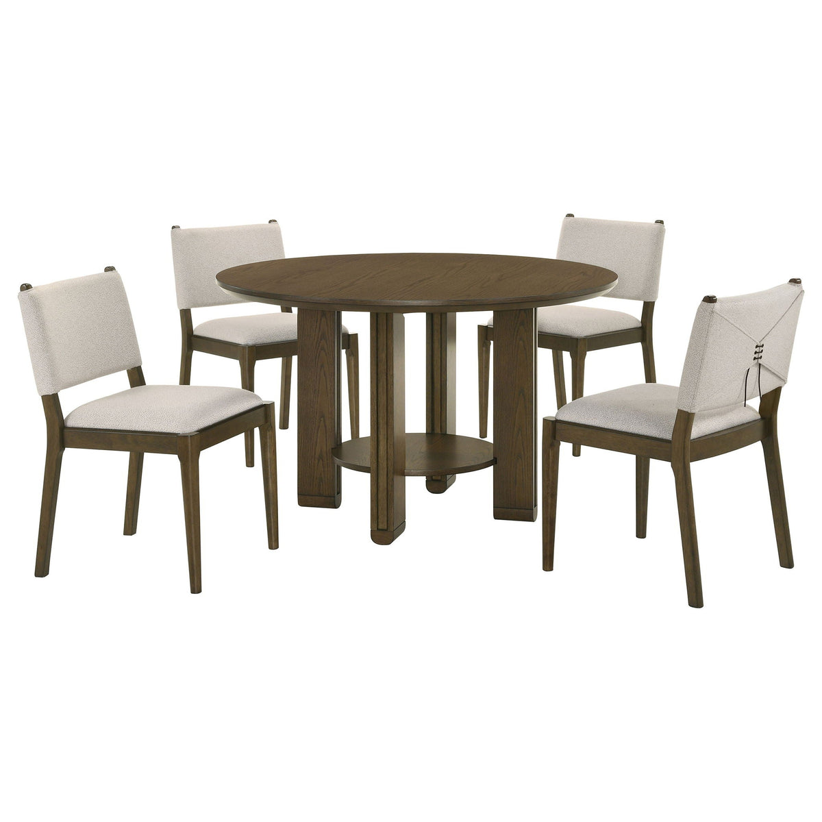 Ottowa 5-piece Round Wood Dining Room Table Set Brown by Unique Piece Furniture