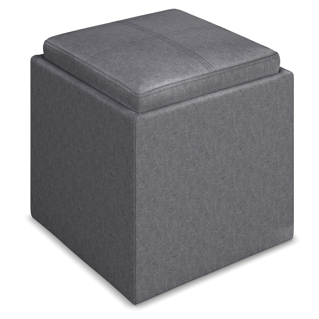 Rockwood - Upholstered Cube Storage Ottoman With Tray by Unique Piece Furniture