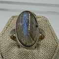 Sterling Silver Light Labradorite Oval Ring - Size 7 - Seer’s Magic by Sacred Crystals