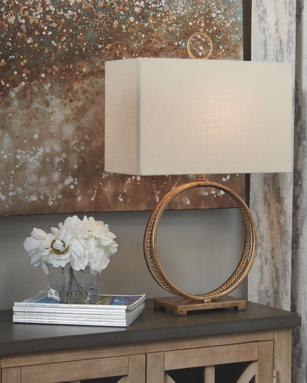 Mahala - Metal Table Lamp - Antique Gold Finish by Unique Piece Furniture