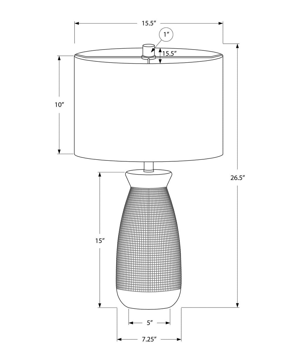 Lighting, Table Lamp, Ceramic, Contemporary - Gray by Unique Piece Furniture
