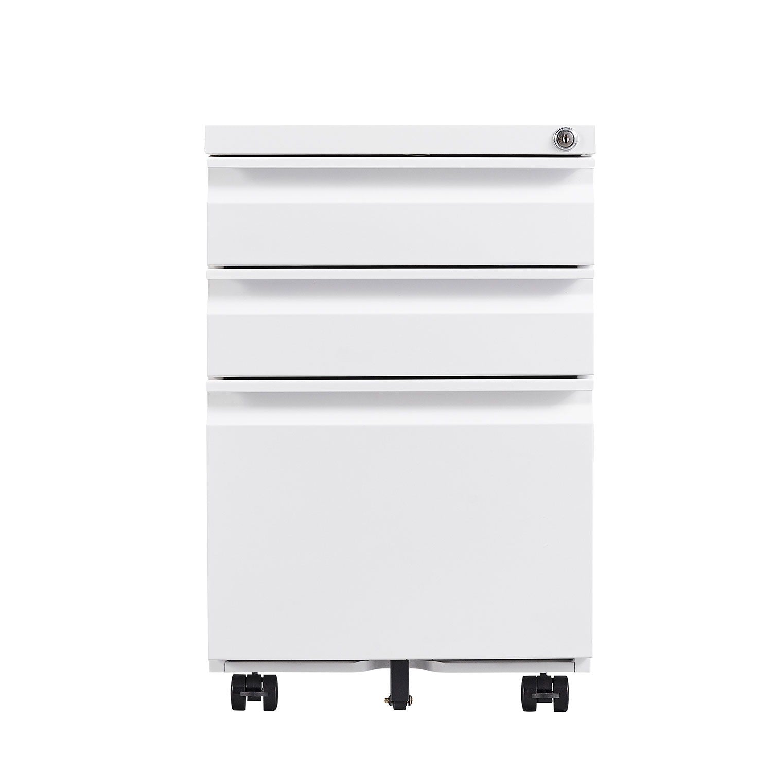 Contemporary 3 Drawer Mobile Filing Cabinet With Lock, Metal Office Storage For Legal / Letter Size by Unique Piece Furniture