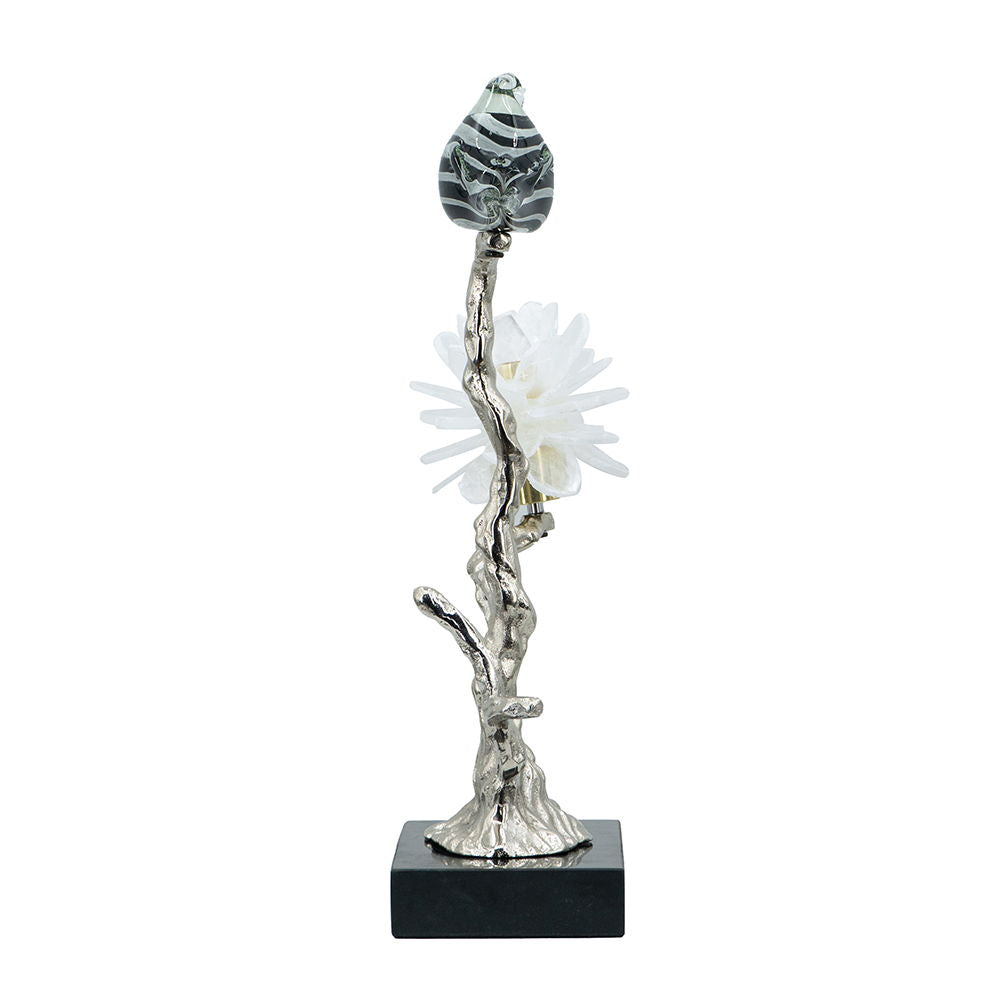 Aluminum Candle Holder With Marble Stand by Unique Piece Furniture