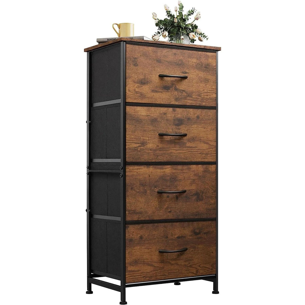 Four Drawer Dresser With Handles For Bedroom Storage by ShipItFurniture