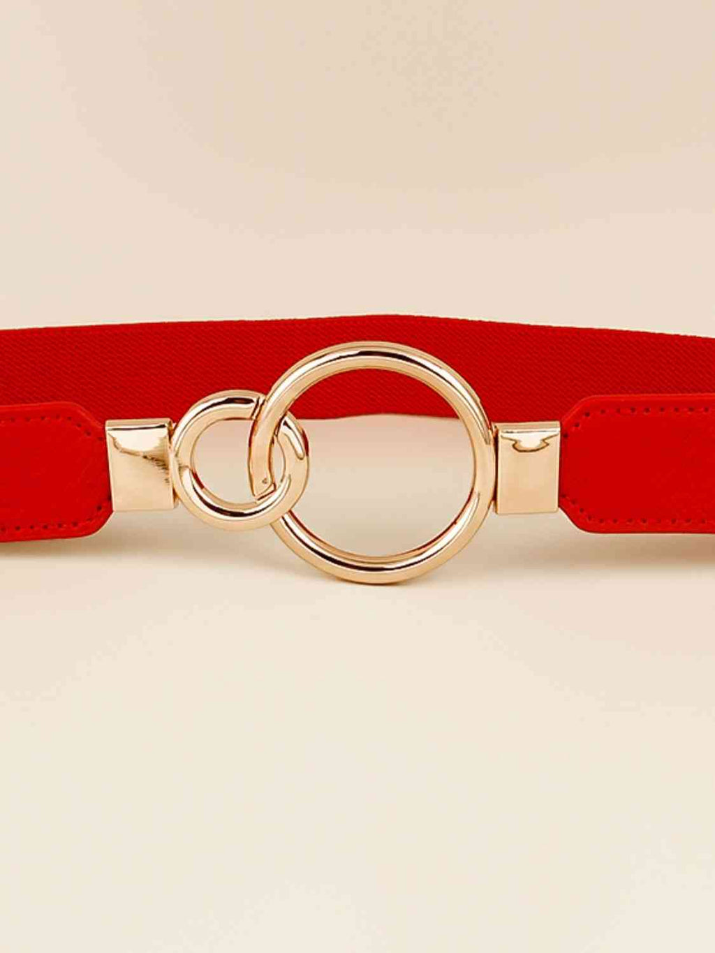 ElegantStyle Double Ring Buckle Elastic PU Belt – Adjustable Comfort Fit See size chart under “more details” by The Fashion Celestial