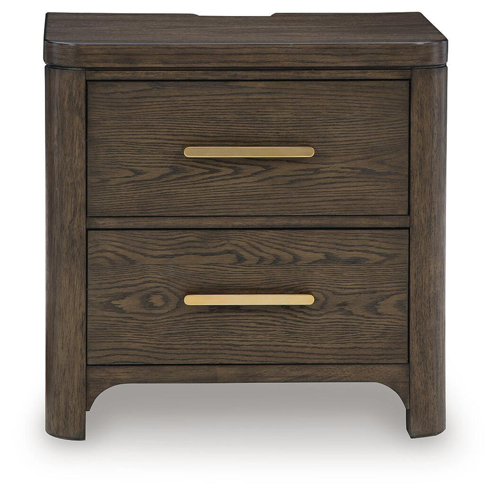 Radkin - Two Drawer Night Stand - Burnished Brown by Unique Piece Furniture