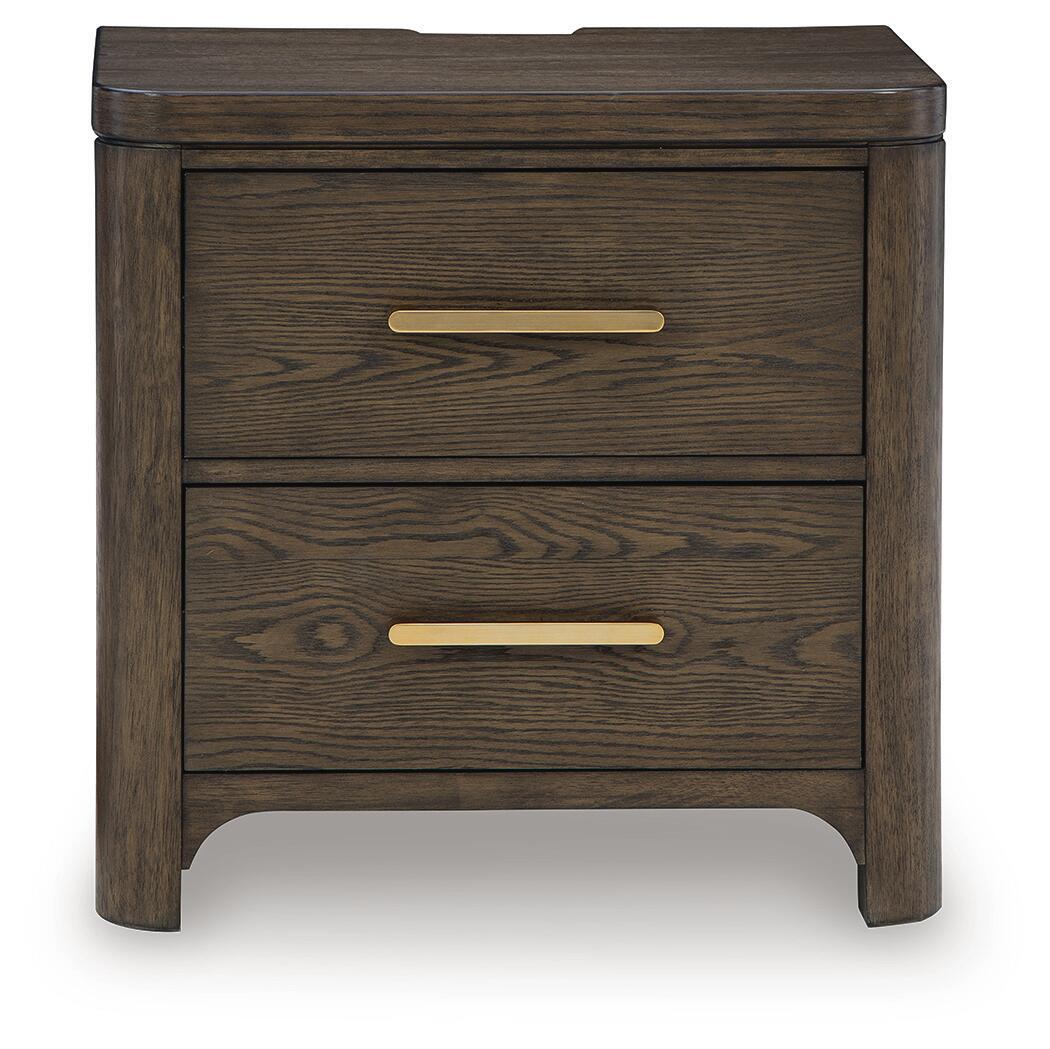 Radkin - Two Drawer Night Stand - Burnished Brown by Unique Piece Furniture