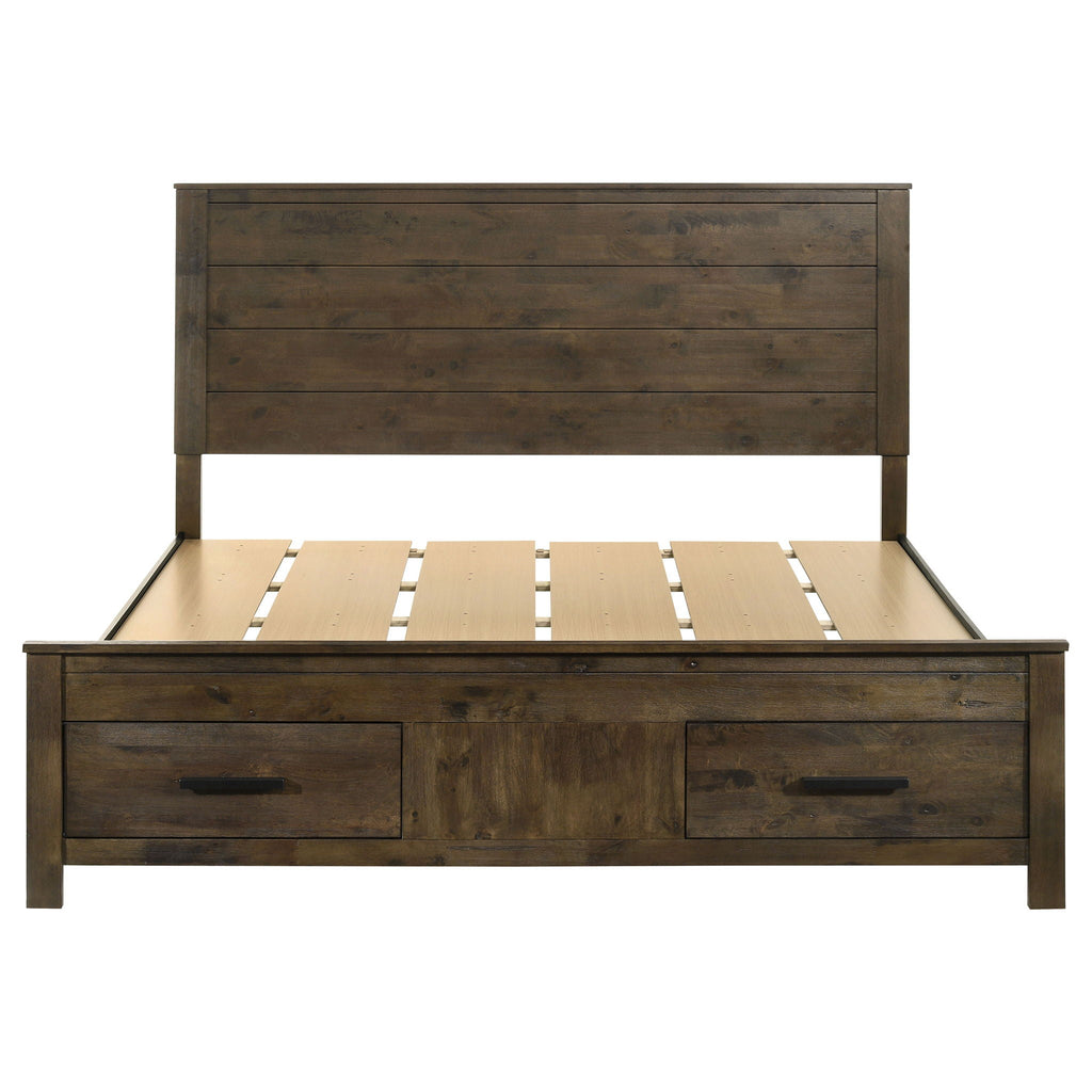 Woodmont Eastern King Storage Bed Rustic Golden Brown by Unique Piece Furniture