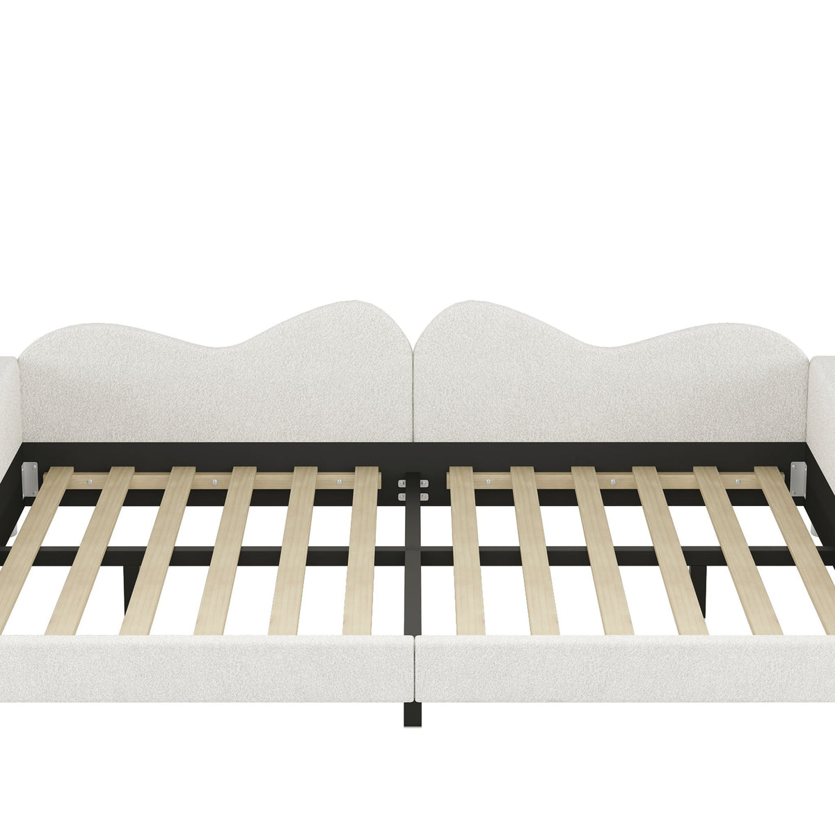 Upholstered Daybed, Sherpa Fabric Sofabed With Cloud-Shaped Backrest by Unique Piece Furniture