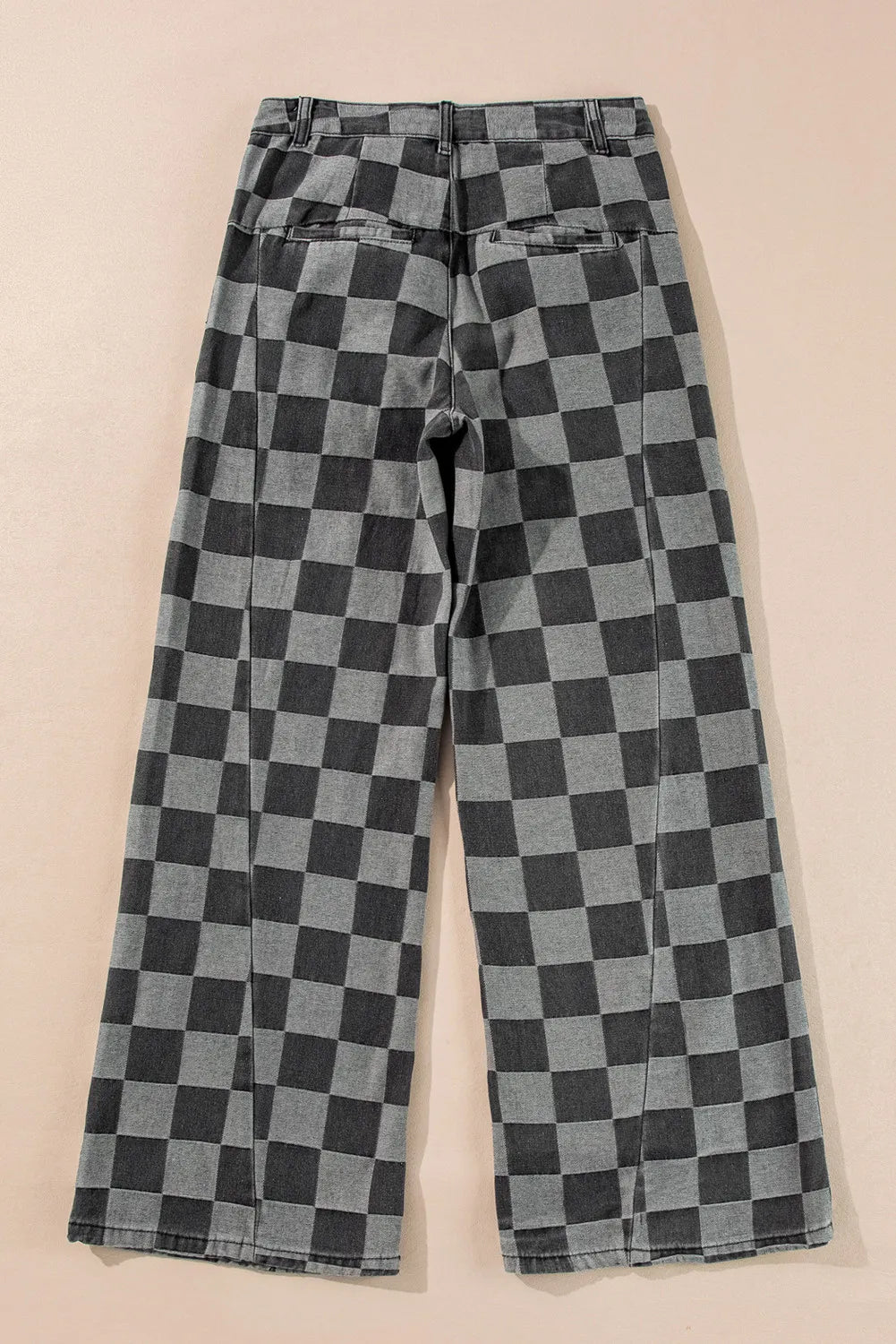Checkered Wide Leg Jeans with Pockets by Wild and Free Boutique