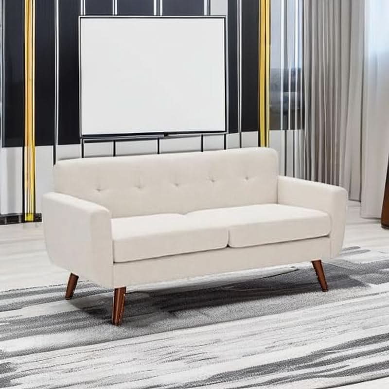 Modern Compact Beige Loveseat For Small Living Rooms by ShipItFurniture