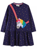 Children's Embroidered Unicorn Long Sleeve Dress by Simply Love