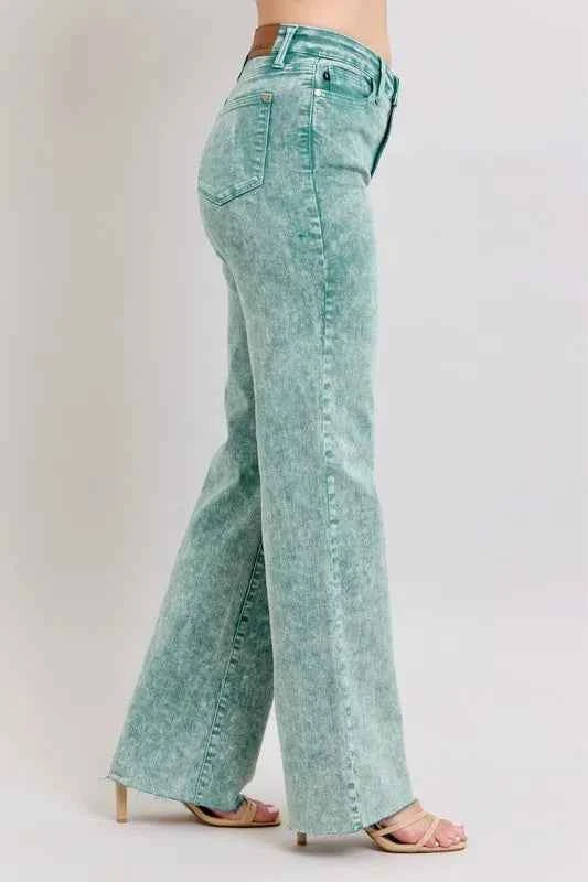 Judy Blue Full Size High Waist Garment Dyed Raw Hem Dad Jean Plus Size by Wild and Free Boutique