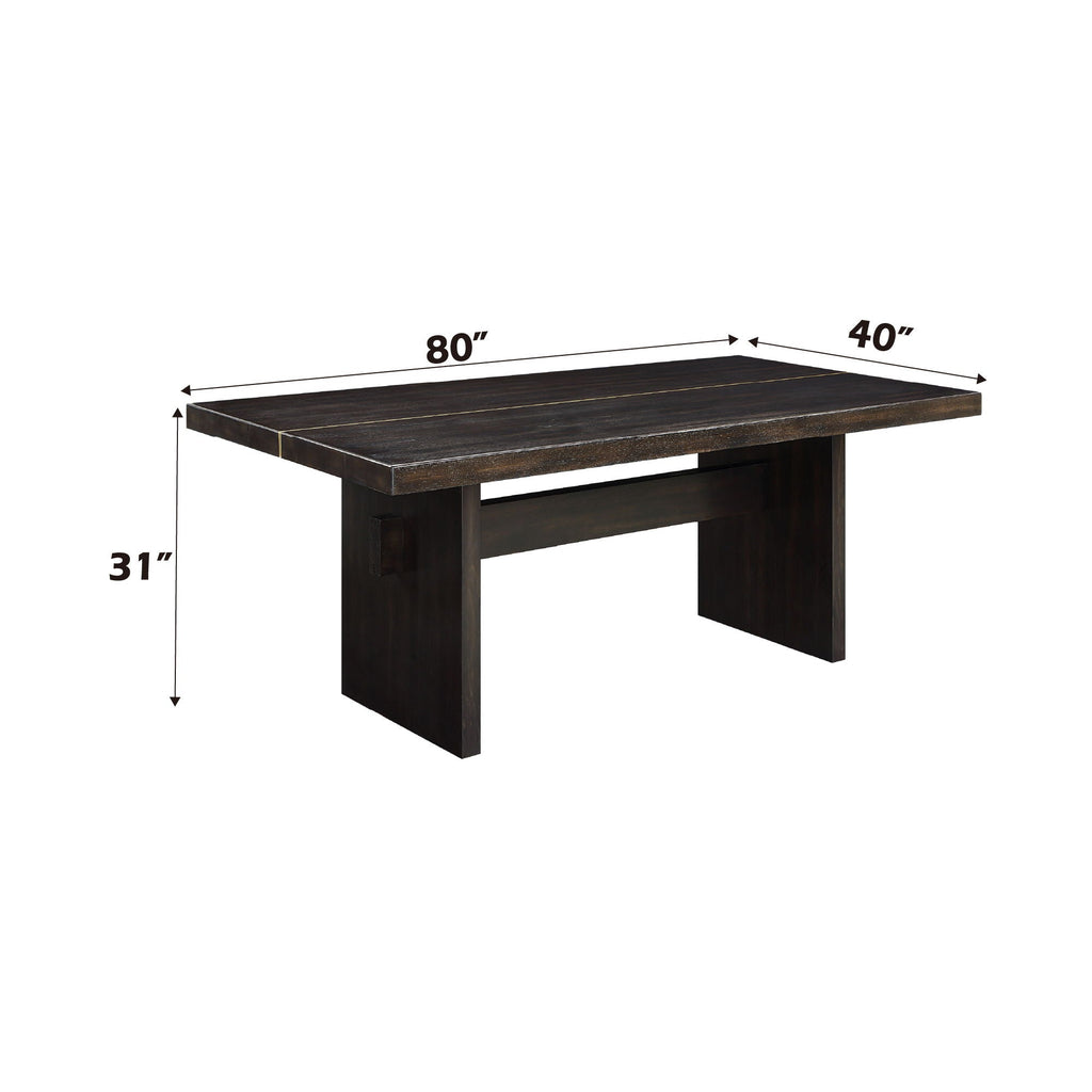 Jaramillo - 7 Pieces Dining Room Set - Gold / Rustic Espresso by Unique Piece Furniture