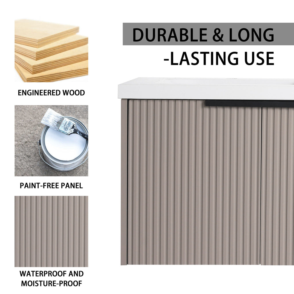 Contemporary Wall Mounted Bathroom Vanity With Soft Close Doors by Unique Piece Furniture