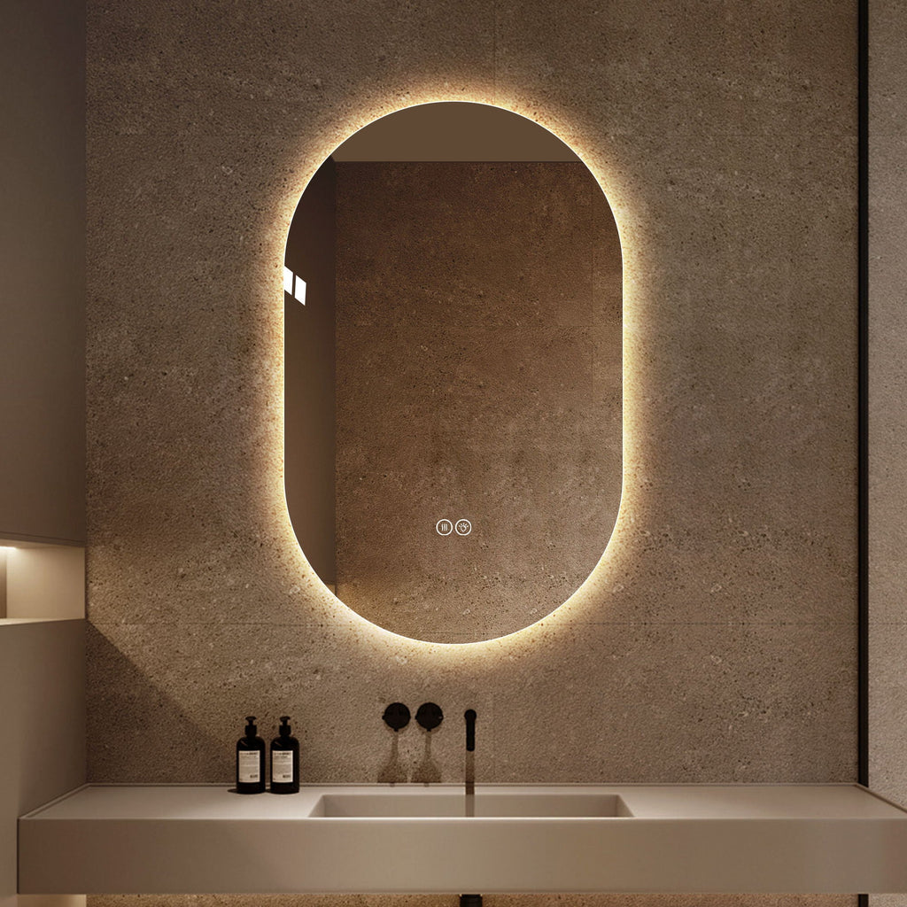 Smart Wall Mounted LED Touch Screen Mirror With Anti-Fog Function And Adjustable Lighting by Unique Piece Furniture
