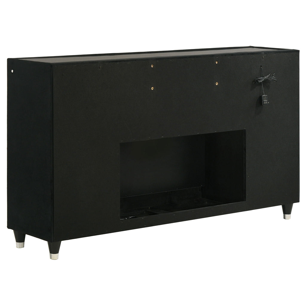 Lorient 8-drawer LED Bedroom Flame Box Dresser Black by Unique Piece Furniture