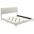 Kendall Upholstered Eastern King Panel Bed White by Unique Piece Furniture