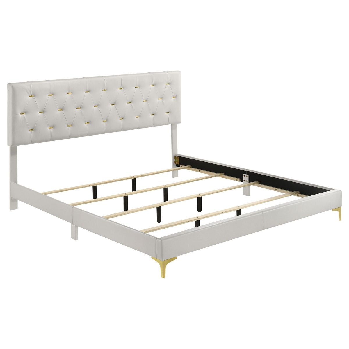 Kendall Upholstered Eastern King Panel Bed White by Unique Piece Furniture