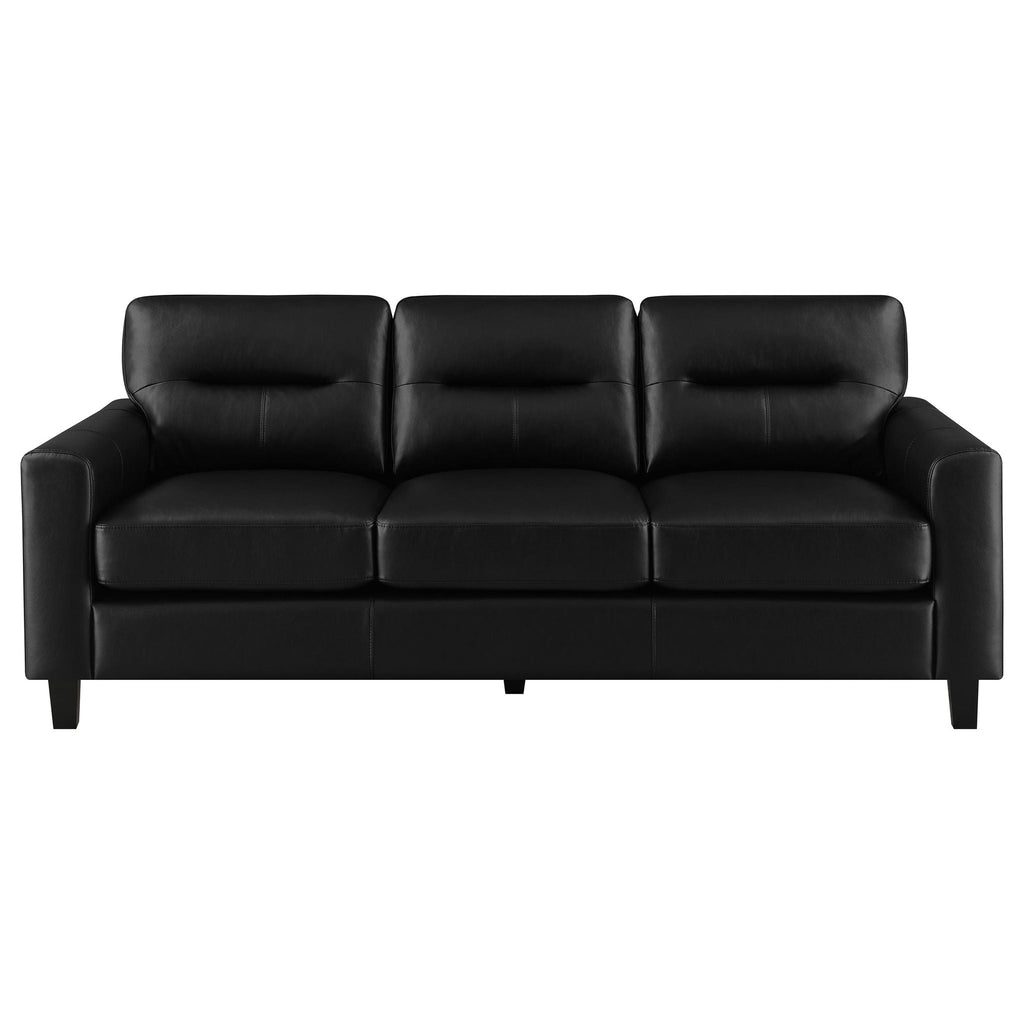Scotland 3-piece Faux Leather Upholstered Sofa Set Black by Unique Piece Furniture