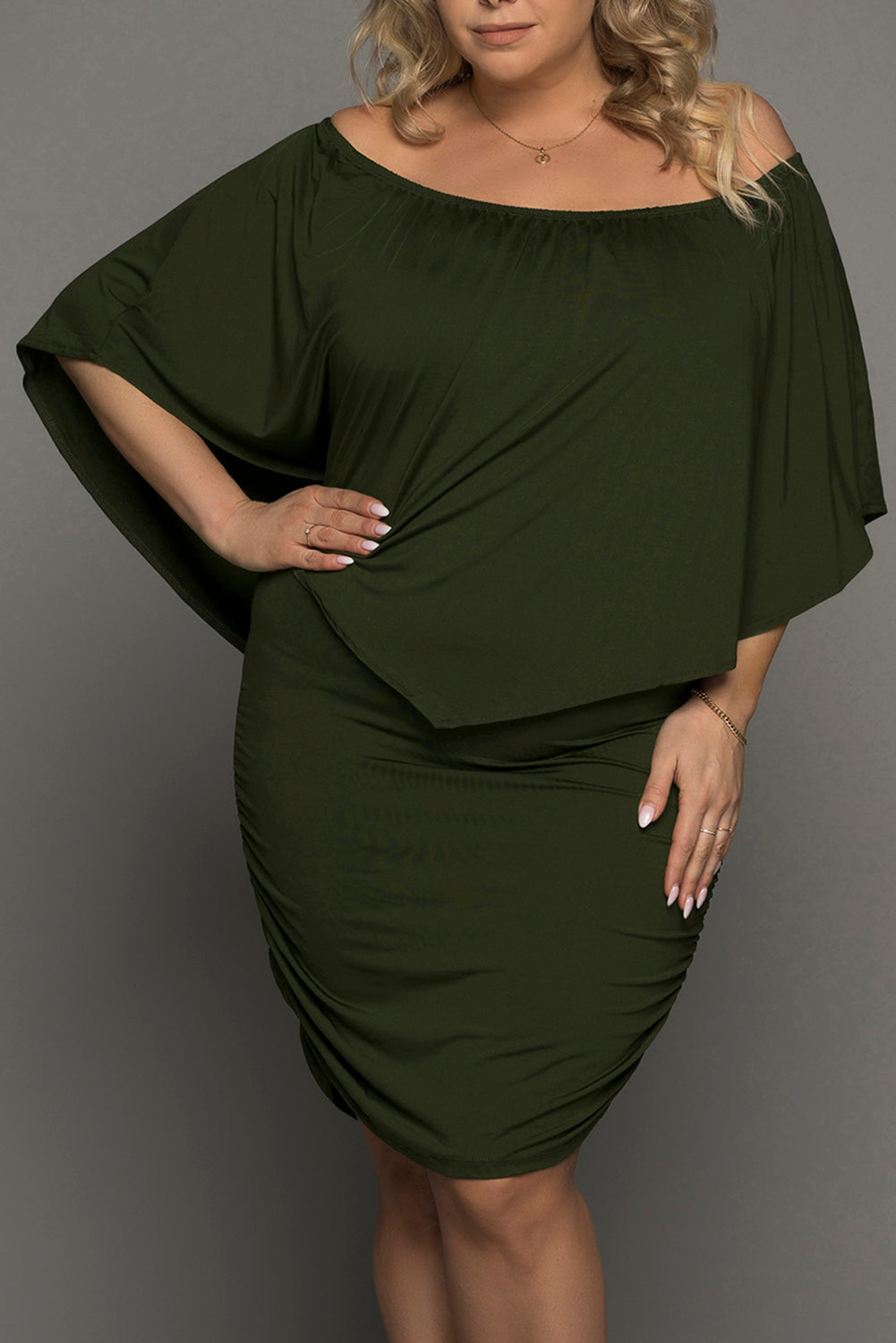 Plus size Dressing Layered Fiery Red Mini Poncho Dress by Wild and Free Boutique