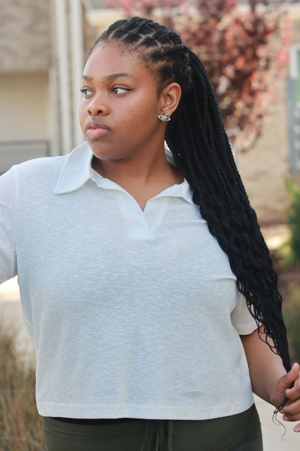 Rory Ribbed Cropped Tennis Tee by Girl Code Couture