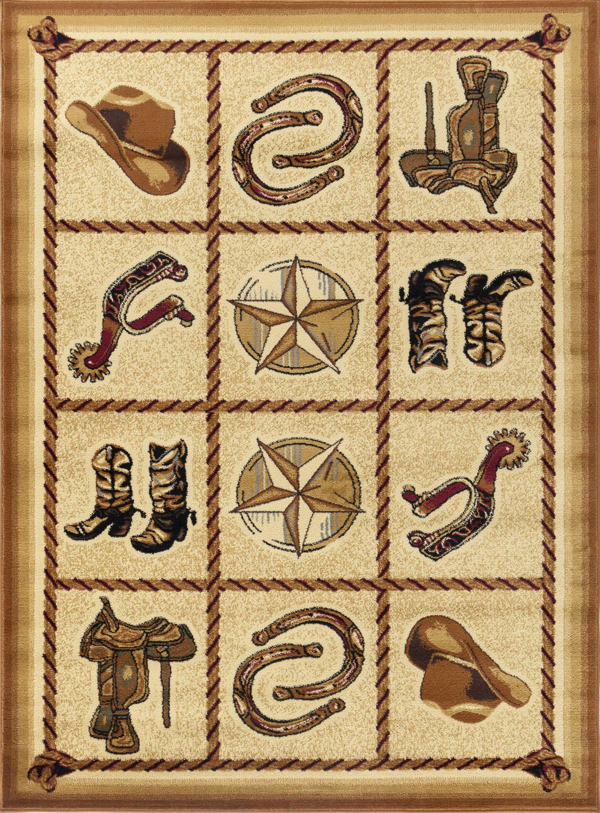 Tribes - 5'3" X 7'3" Southwest Area Rug - Beige by Unique Piece Furniture