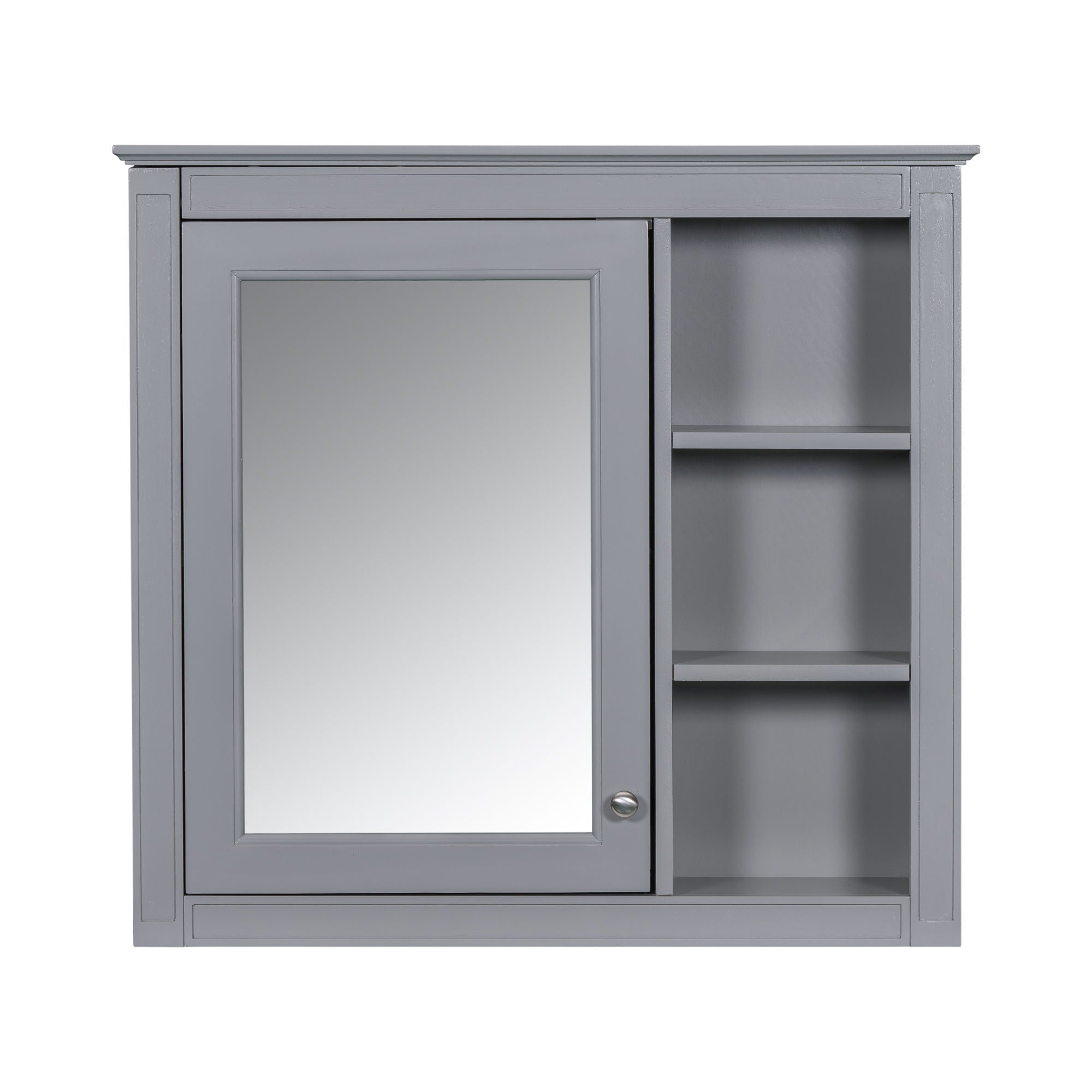 Wall Mounted Medicine Cabinet With Mirror And 3 Open Shelves by Unique Piece Furniture
