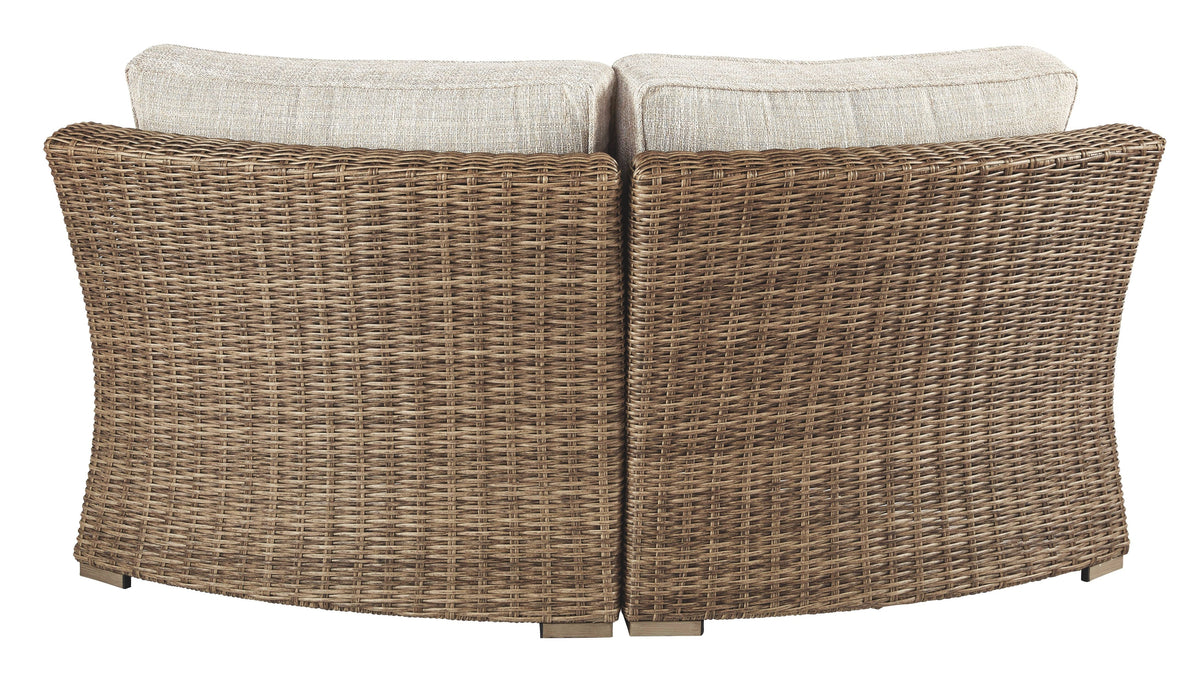 Beachcroft - Curved Corner Chair w/Cushion - Beige by Unique Piece Furniture